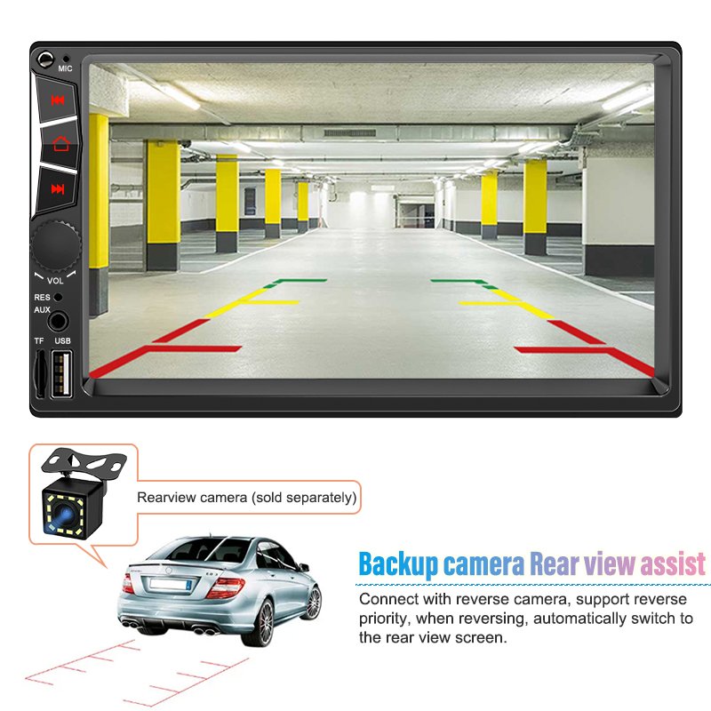 7052 dual-spindle din 7inch car mp5 player full touch screen car multimedia radio stereo video dvd player
