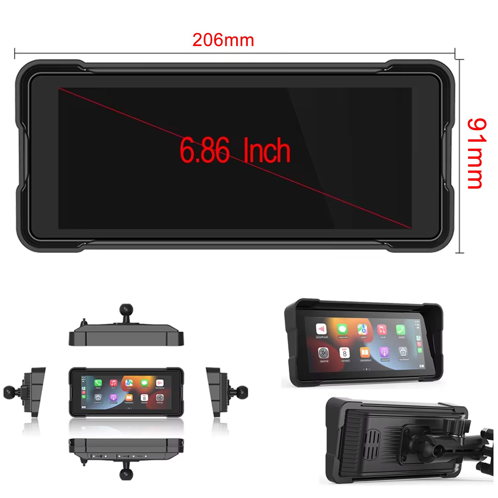 Universal Portable 6.86 Inch Car Stereo Carplay DVR Car Stereo DVD Degree Rotation Player Car Radio