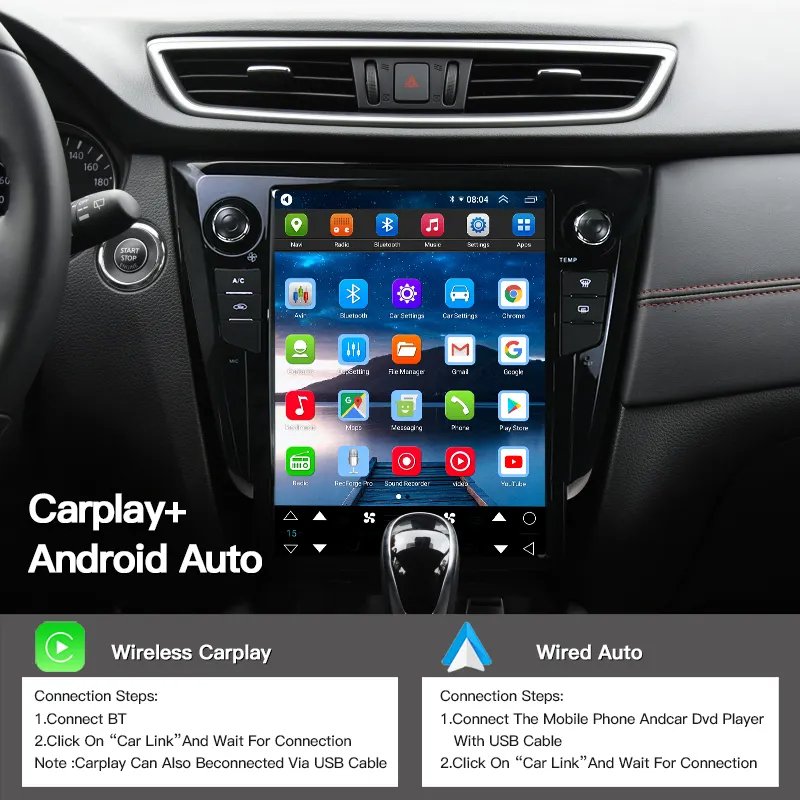 12.1" For Nissan X-Trail T32 2014 - 2017 Qashqai J11 For Tesla Style Screen Car Radio Multimedia Video Player Android Navigation