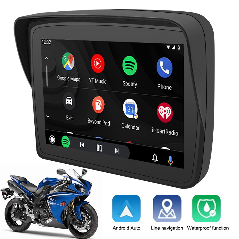 motorcycle navigations 5inch IPX7 waterproof portable wireless carplay android auto display for motorcycle