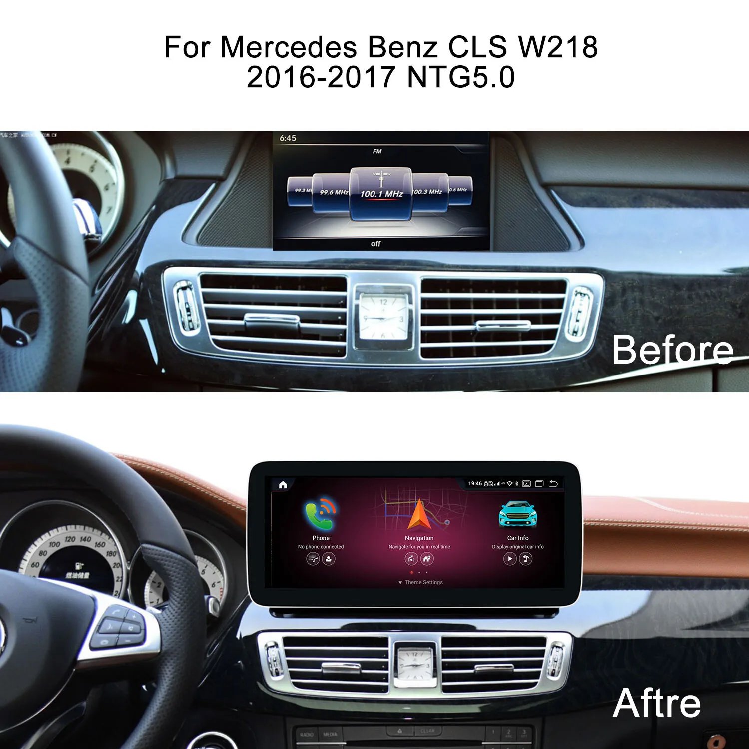 10.25" Android13 Car Head Unit GPS Navigation Android Auto Wireless Carplay WiFi for Mercedes Benz CLS W218 2015-2018 NTG5.0