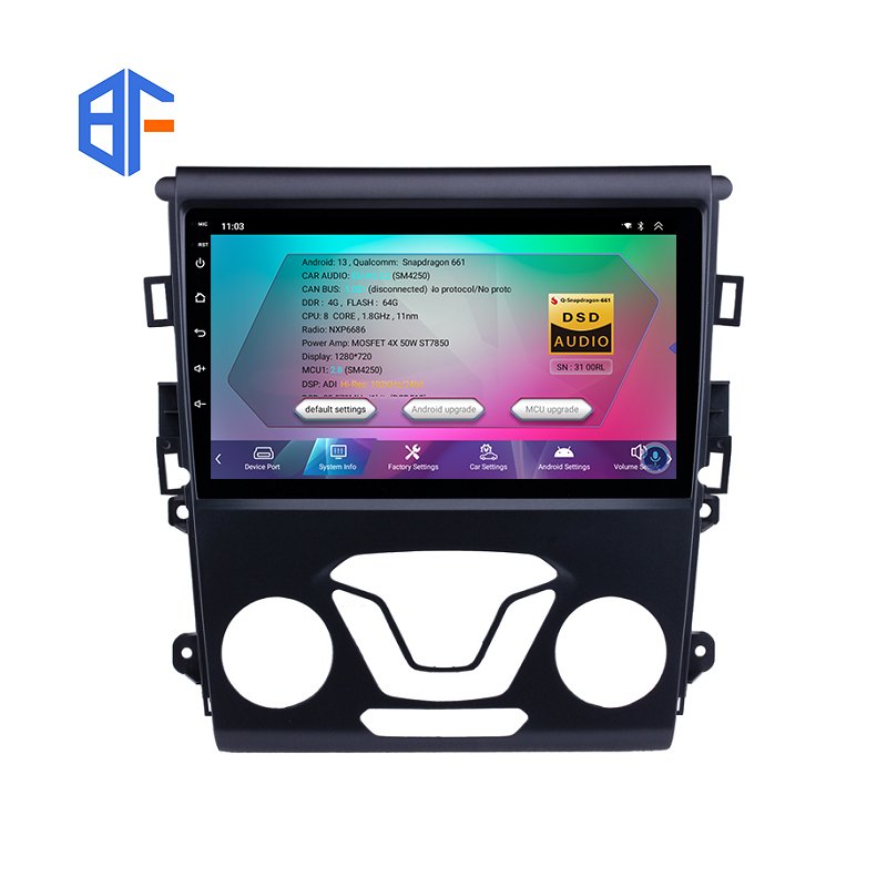 9 inch Android 13.0 Android Car Screen Radio for Ford Mondeo Fusion MK5 2013 - 2019 WIFI 4G+64GB Carplay DSP AM Car Player