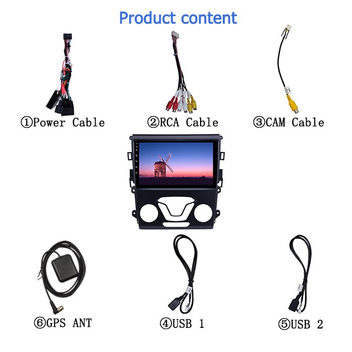 9 inch Android 13.0 Android Car Screen Radio for Ford Mondeo Fusion MK5 2013 - 2019 WIFI 4G+64GB Carplay DSP AM Car Player