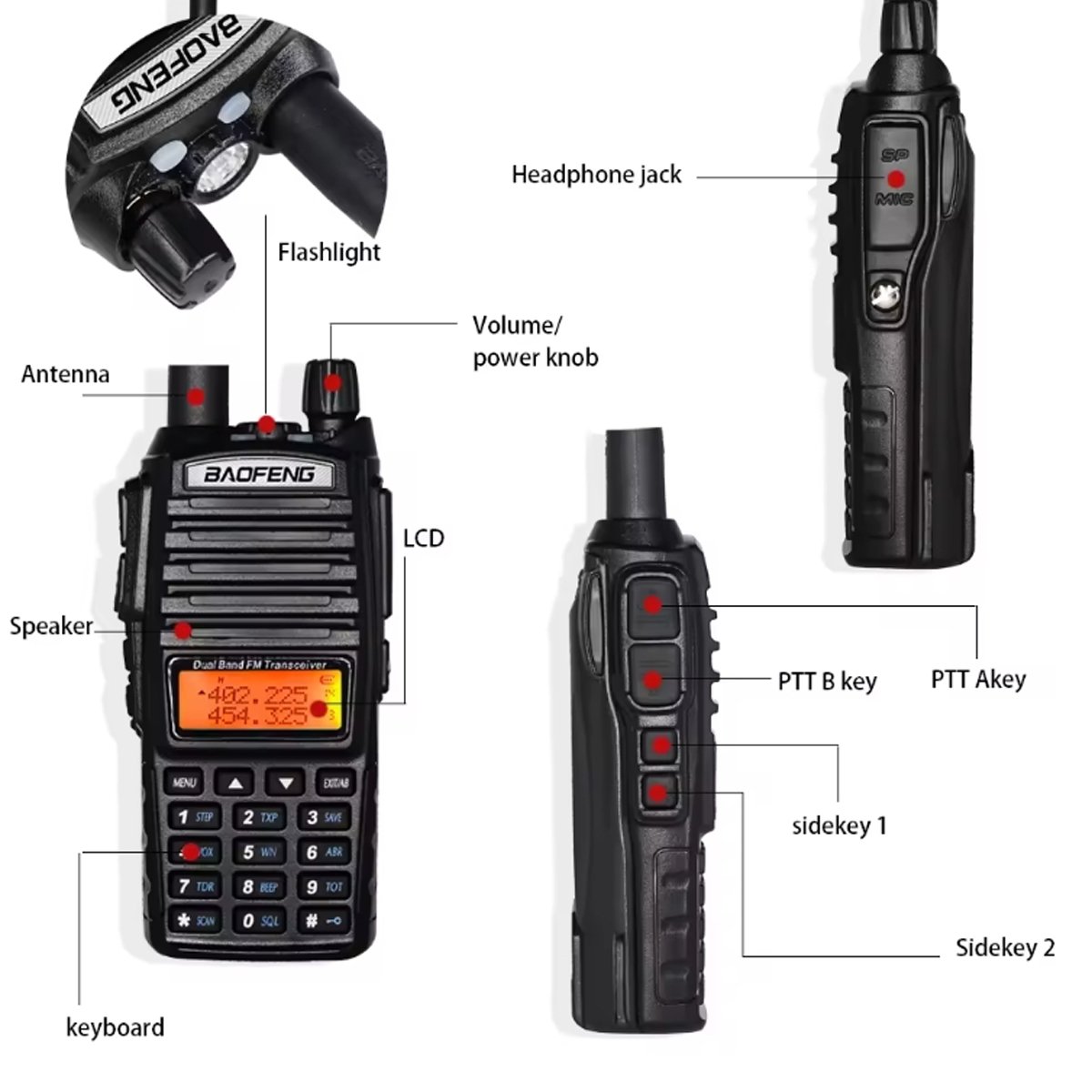 Baofeng UV-82 8W High Power DMR Walkie Talkie with Long Ran 10KM Dual PTT UHF & VHF Ham Radios