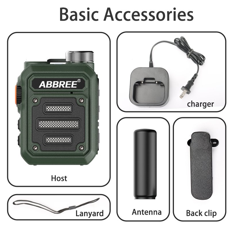 ABBREE AR-63 Portable Mini Walkie talkie Wireless frequency Ham Radio for Hunting Profesional Communicator Type-C