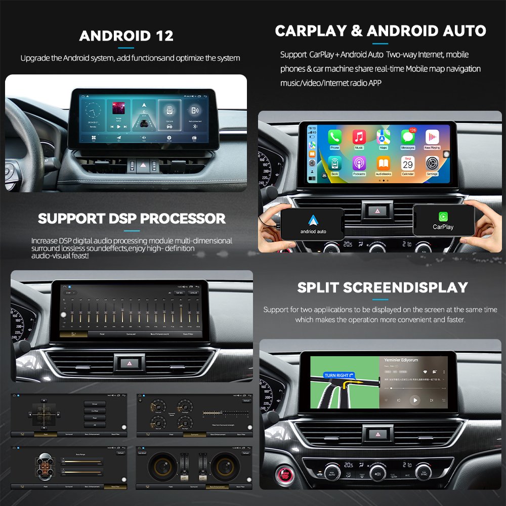 12.3'' Android Car Radio GPS Navigation DVD Player Stereo Multimedia System for Hyundai Santafe 2006-2012 with Carplay DSP DAB