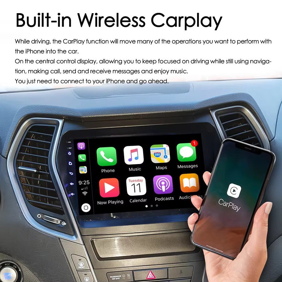 Android 14 Screen Car Radio Video Multimedia Player For Hyundai Santa Fe IX45 2014 2015 Stereo Autoradio GPS Navigation DSP 2din