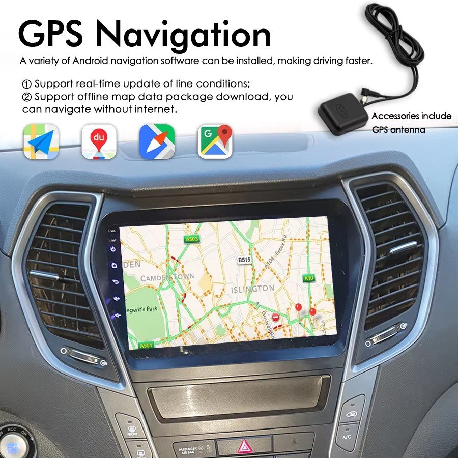 Android 14 Screen Car Radio Video Multimedia Player For Hyundai Santa Fe IX45 2014 2015 Stereo Autoradio GPS Navigation DSP 2din