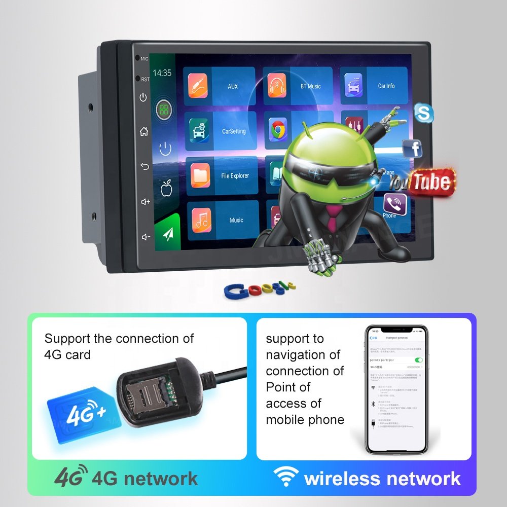 J-mance 7inch Android 10 2+32/4+64/6+128GB 4G FM AM 4G DSP RDS Carplay gps navigation double din stereo