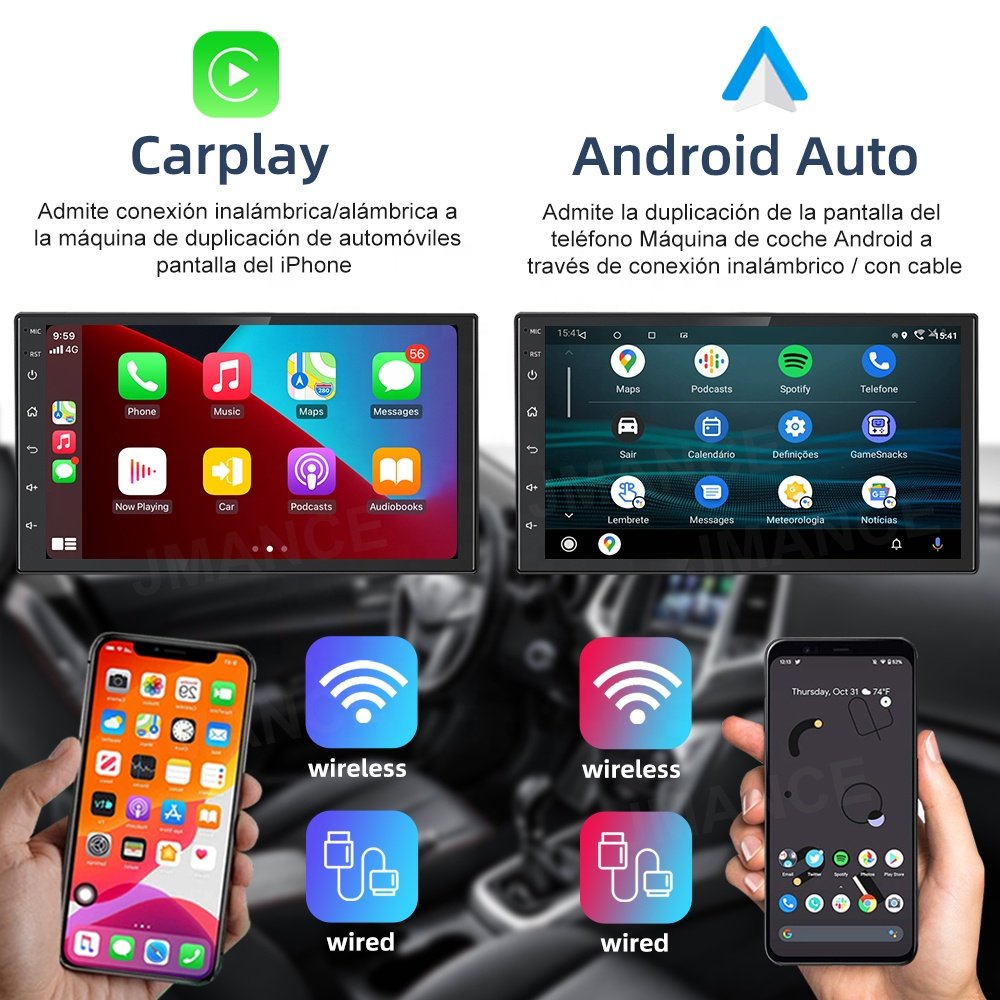 J-mance 7inch Android 10 2+32/4+64/6+128GB 4G FM AM 4G DSP RDS Carplay gps navigation double din stereo