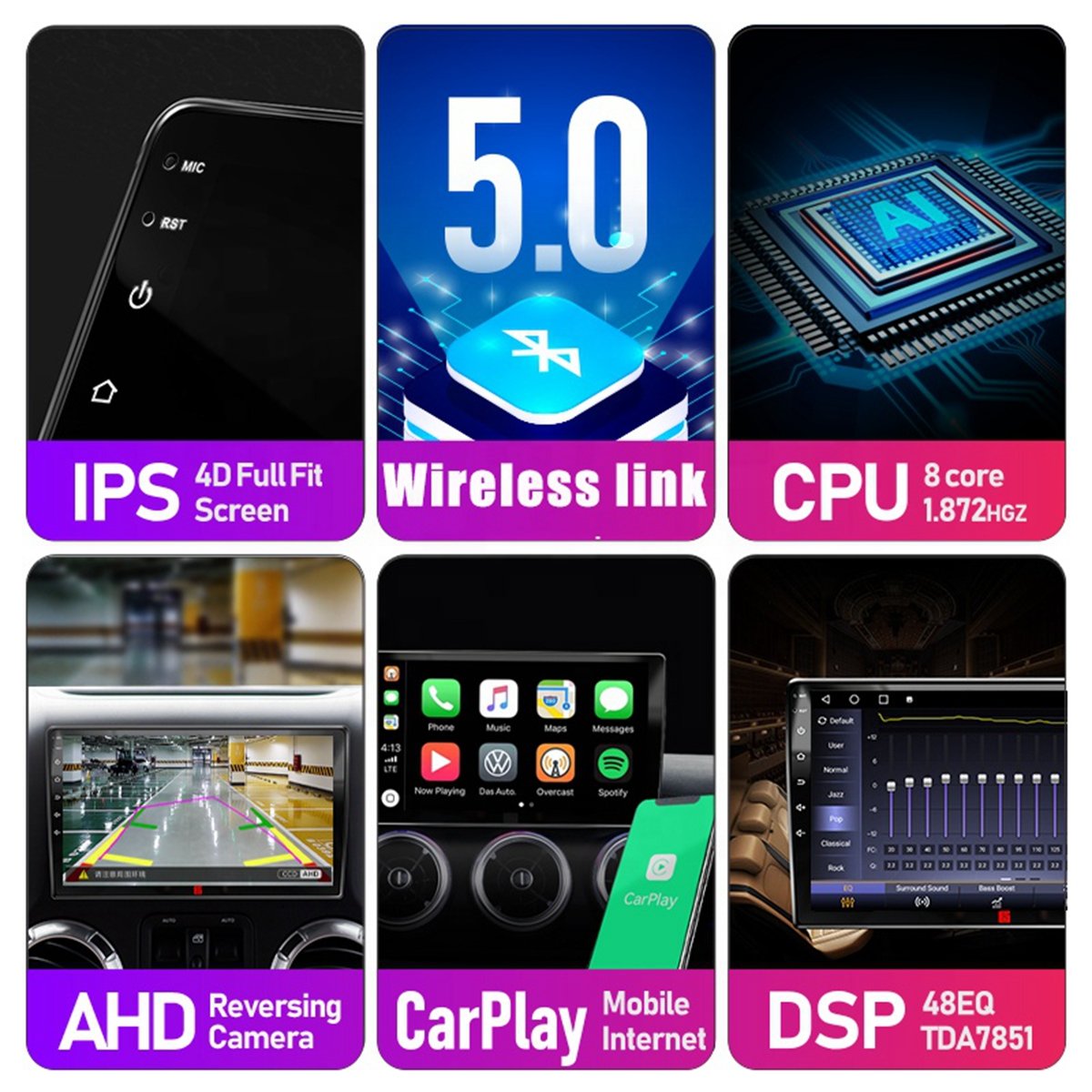 2din Android Car Radio 9" Dvd Player Mp5 Gps Navigation Wifi Bt Fm For K ia RIO 2 2005-2011