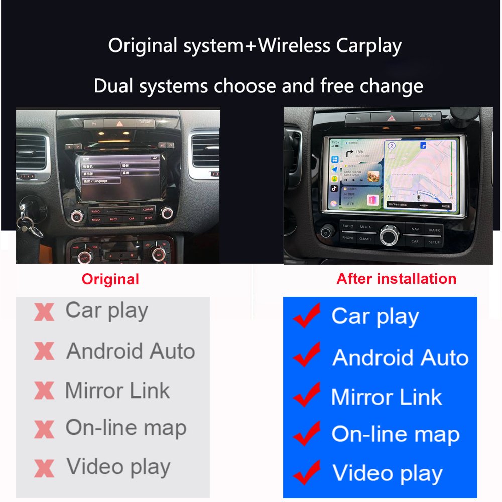 Android Auto For Volkswagen Touareg 2011-2019 3G Car DVD Player Mirror Link Air Play Radio Car Play Wireless Apple CarPlay