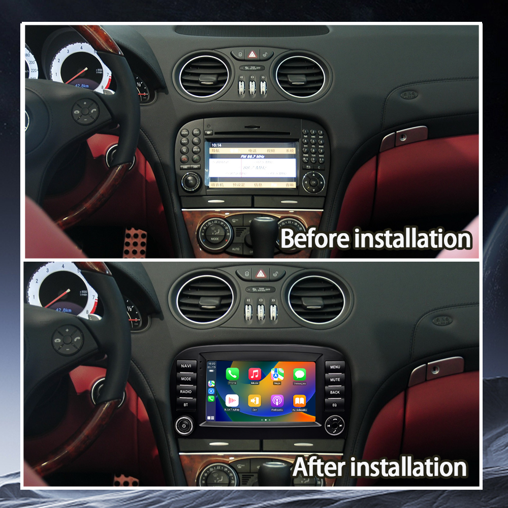 Android 13 car radio multimedia video player wireless carplay auto suitable for Mercedes Benz SL R230 SL350/500/55/600/65 01-07
