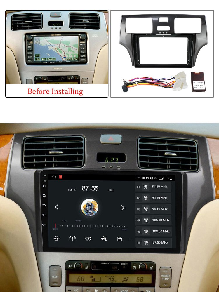 Factory price car dvd player car video dashboard radio car Fascia frame accessories for Lexus ES250 2001-2006 Lexus RX-300 cable