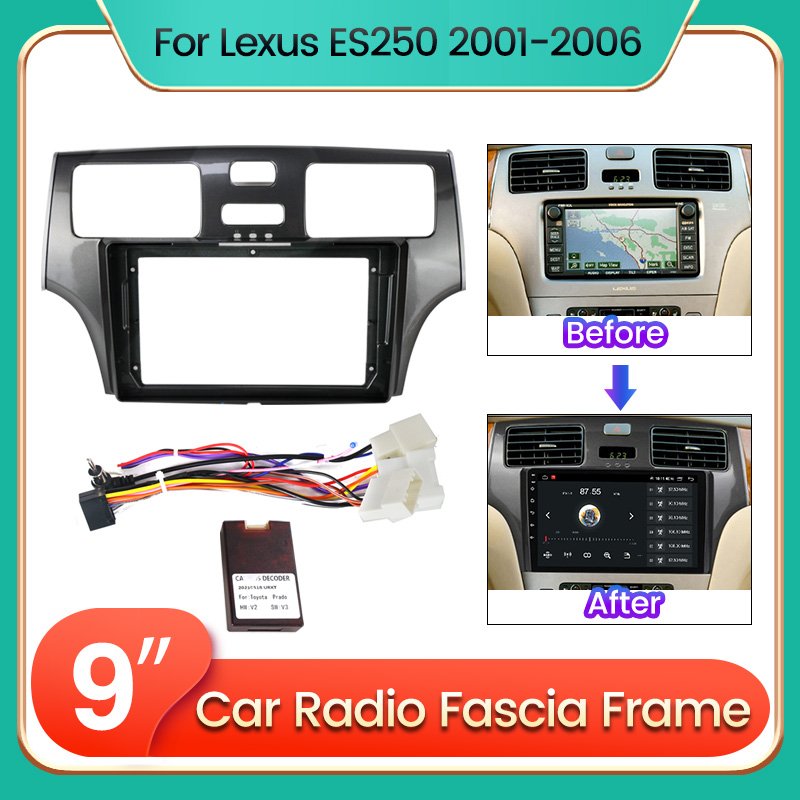 Factory price car dvd player car video dashboard radio car Fascia frame accessories for Lexus ES250 2001-2006 Lexus RX-300 cable