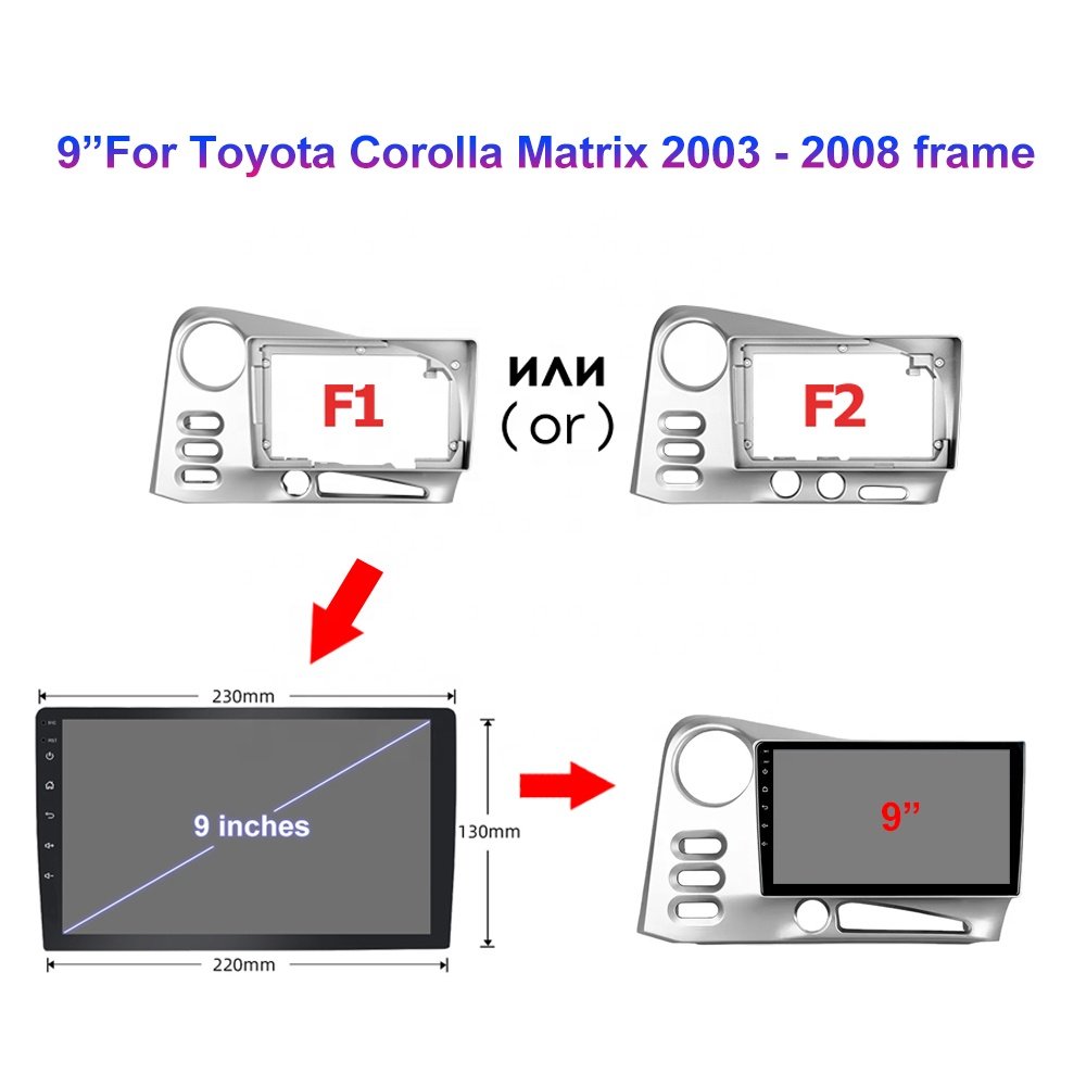 Jmance 9 inch For Toyota Corolla Matrix 2003 - 2008 Frame 4G BT 5.0 Android Auto Carplay 2 Din Car DVD Player Accessories