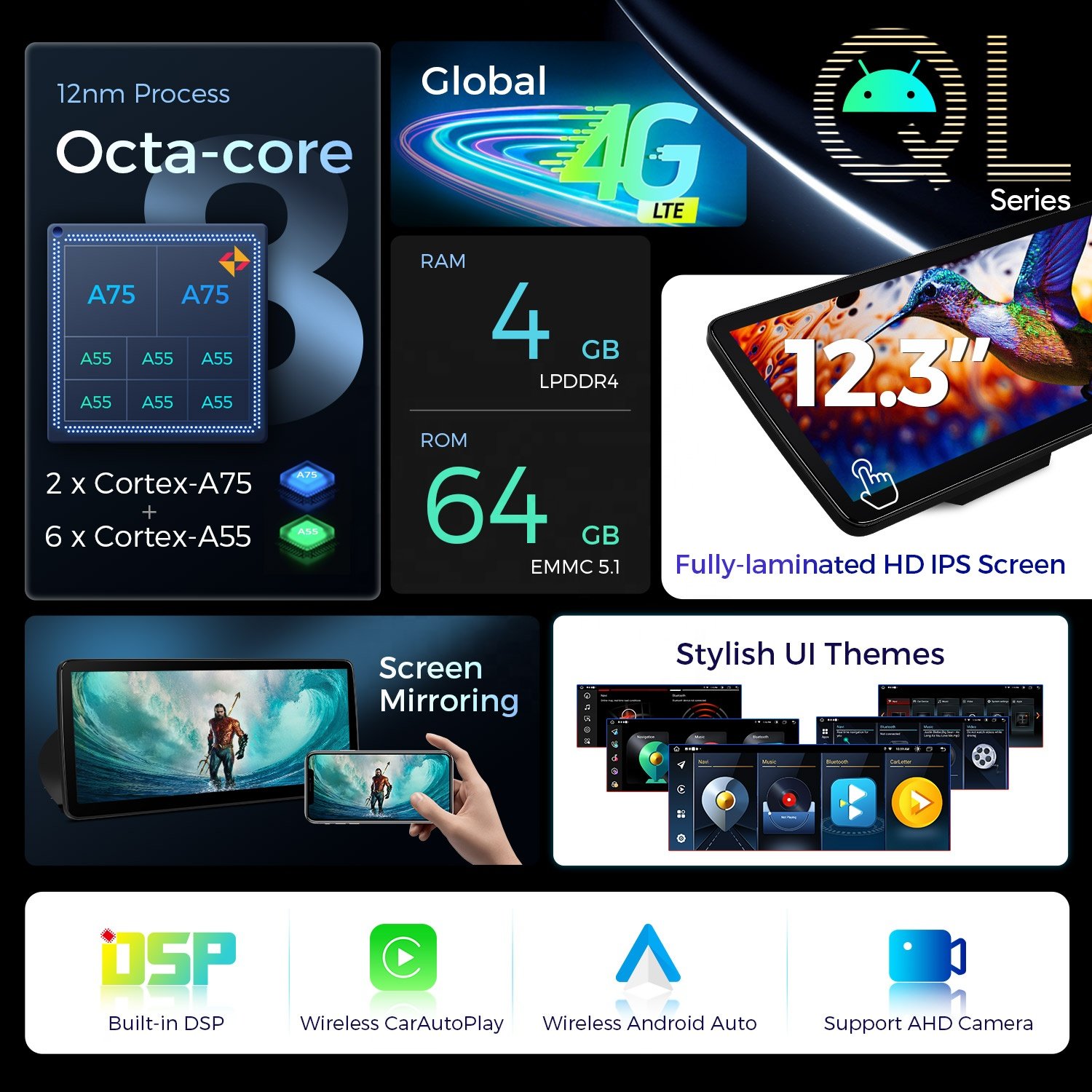 XTRONS 12.3" Android 13 8Core Car Radio For BMW 3 Series E90 E91 E92 E93 M3 2004-2012 Carplay AndroidAuto 4G LTE Car Stereo