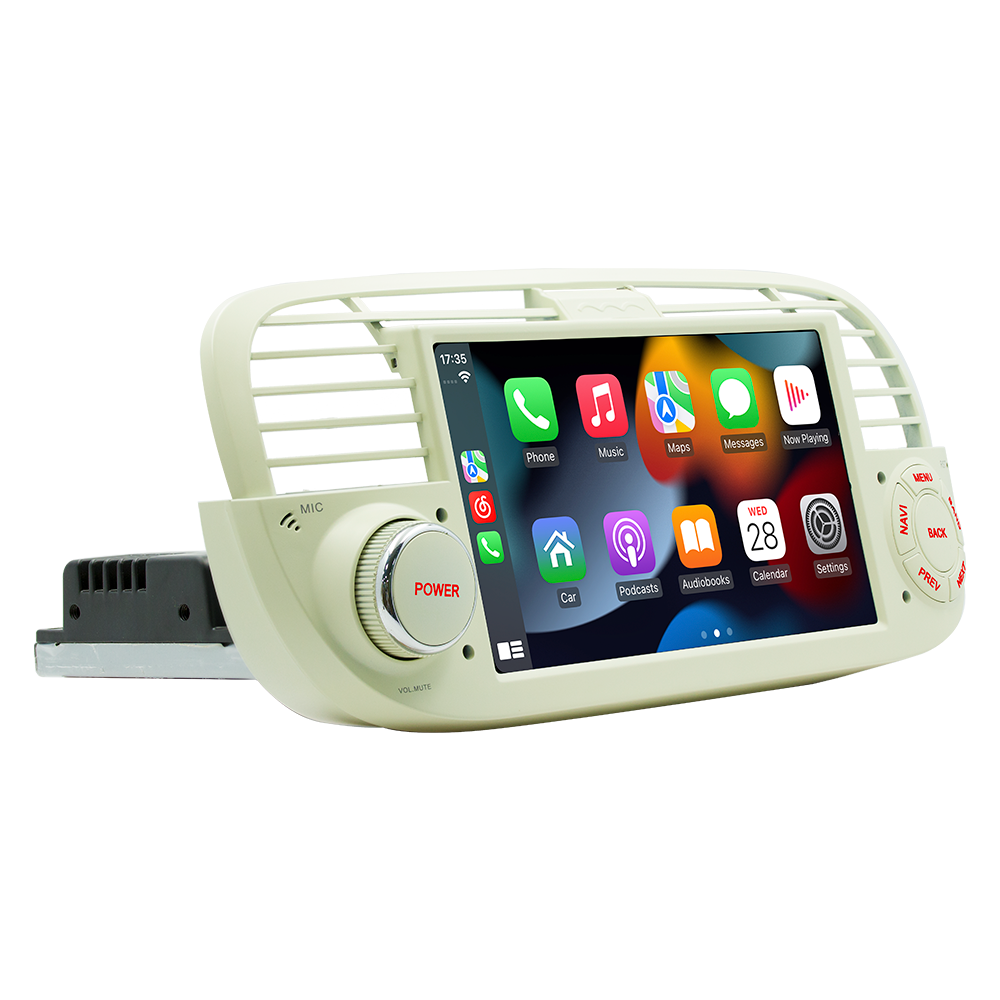 BQCC Android 13 7'' Car Radio Stereo IPS Screen Carplay GPS WIFI FM AM RDS ASP 36 EQ Mirror Link For Fiat 500 2007-2015