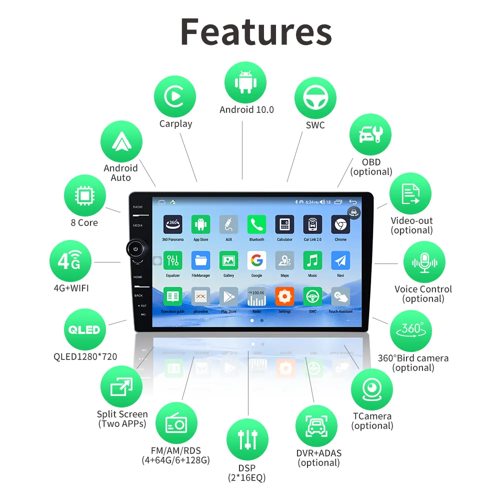 9 inch android car dvd player with BT 1Din Android Knob Inch Car Multimedia Video Player Knob Stereo Radio GPS