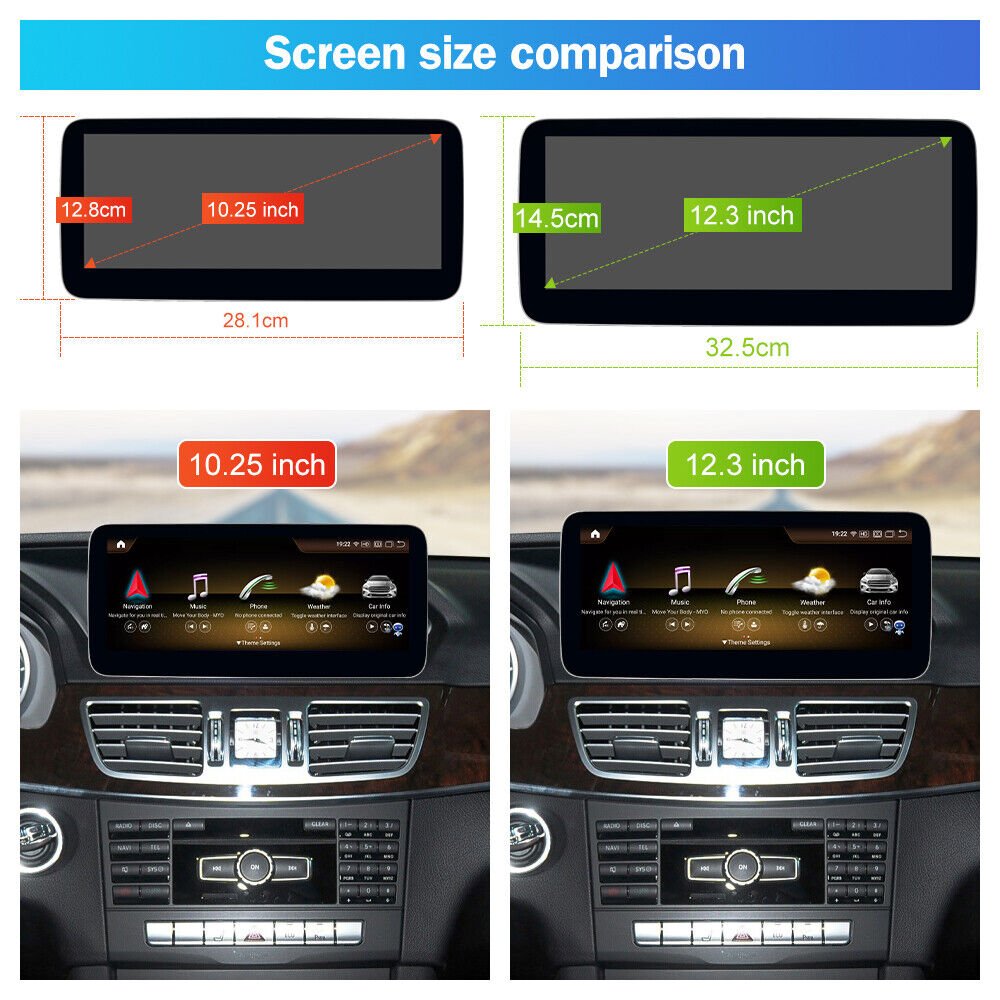 10.25'' Android 13 Car Video Support wireless Carplay car dvd player Auto Radio For Mercedes Benz E Class W212 W213 2009-2016