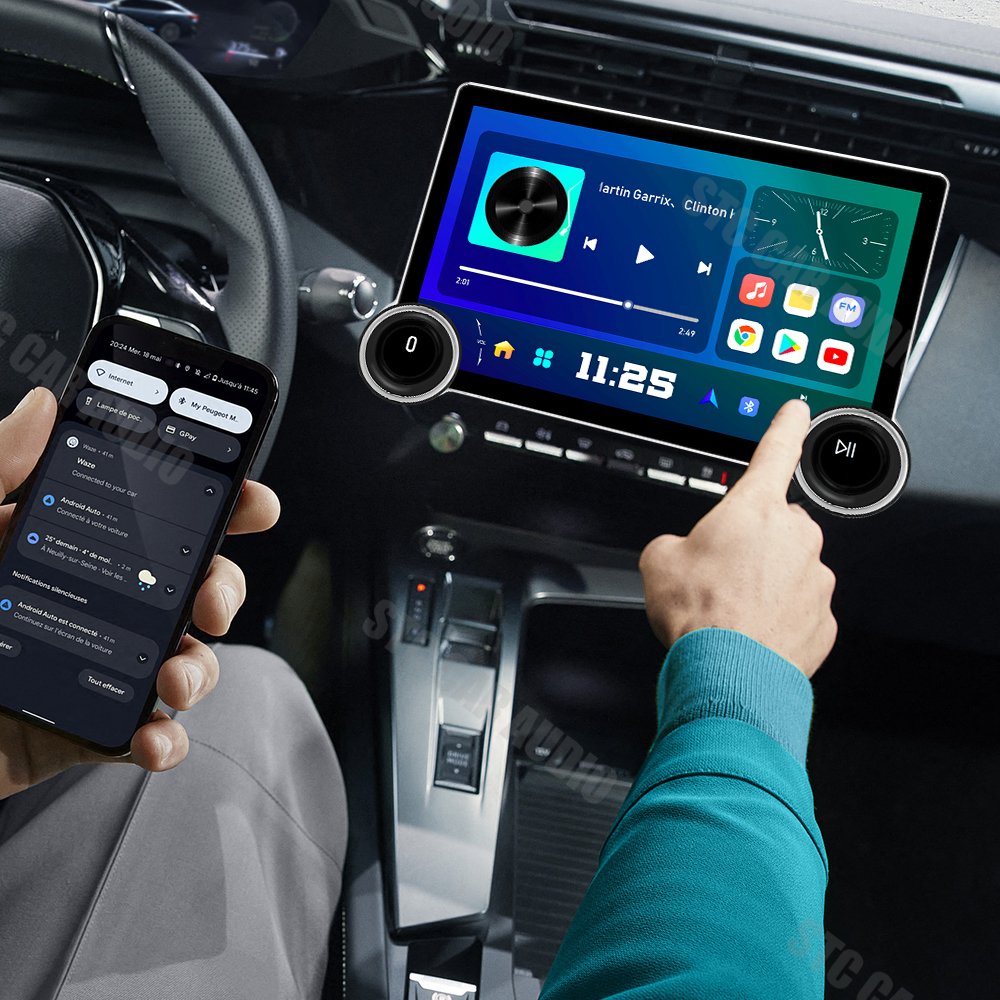 Android 12 Car DVD Multimedia Player with Carplay Stereo Audio GPS Amplifier DSP-Double Knob Built-in Features-Car Radio