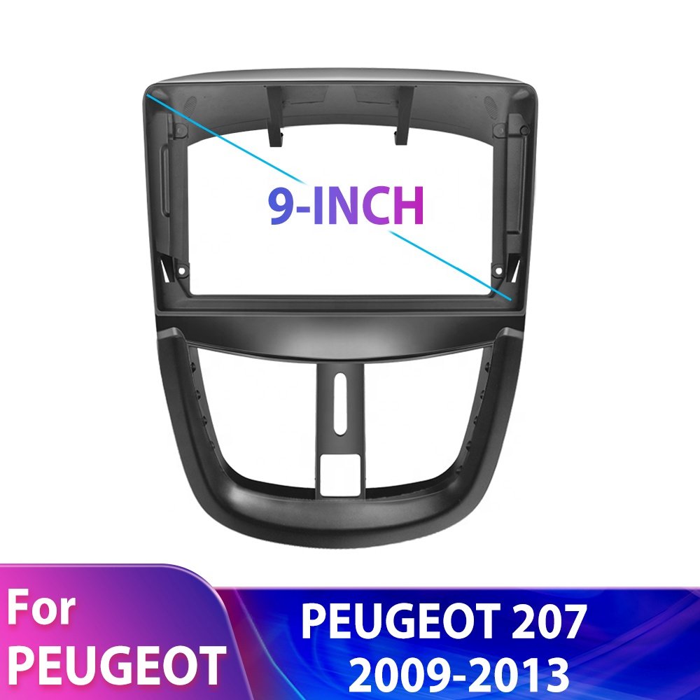 Podofo Stock US/EU Warehouse 9 inch Car DVD Player Panel For Peugeot 207 2009-2013 Stereo radio fascia frame Car Frame