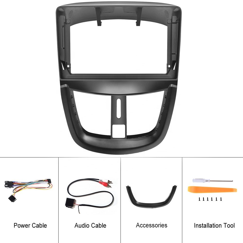 Podofo Stock US/EU Warehouse 9 inch Car DVD Player Panel For Peugeot 207 2009-2013 Stereo radio fascia frame Car Frame