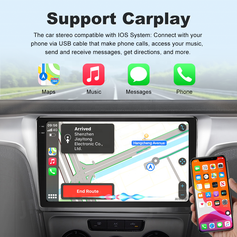 JYT 9inch Dashboard In-Cell Screen 1280*720 Wired Wireless Androdid Auto Carplay GPS Navigation Double Din Car DVD Player