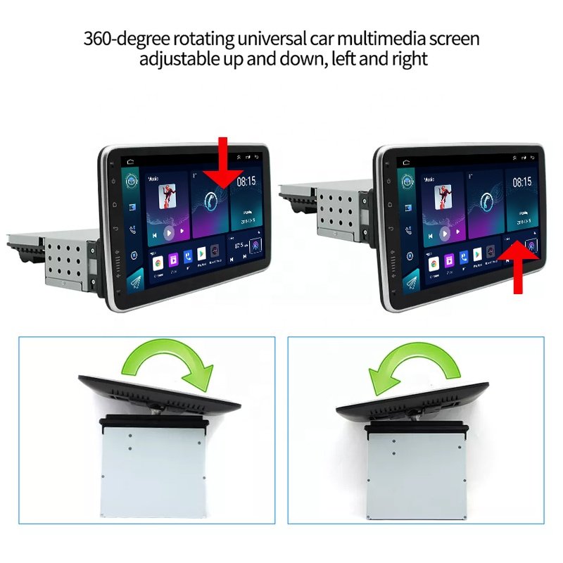 universal 1 din 10.1 inch android Multimedia Player car dvd player Rotatable 360 Degree car rotating car radio