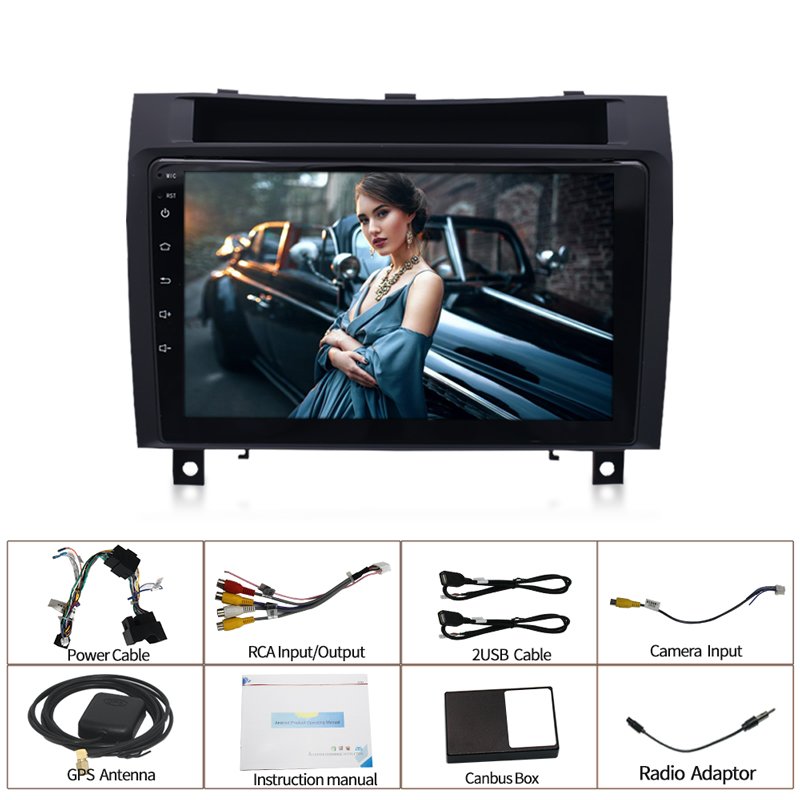 Touch Screen Gps Navigation 9 Inch 2 Din Android Car Radio Stereo Video Player for Benz SLK 04-10