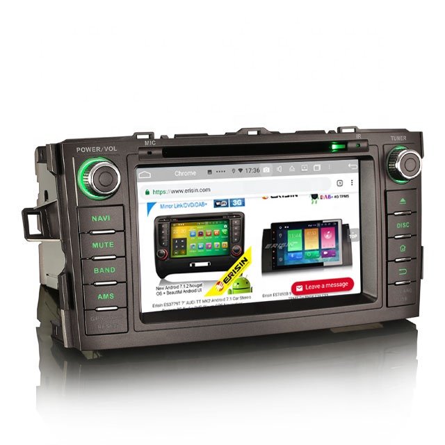 Erisin ES8904A 7" IPS Android 11.0 Car DVD Player GPS DSP 4G SIM Card Slot Wireless CarPlay Auto Radio For TOYOTA AURIS COROLLA