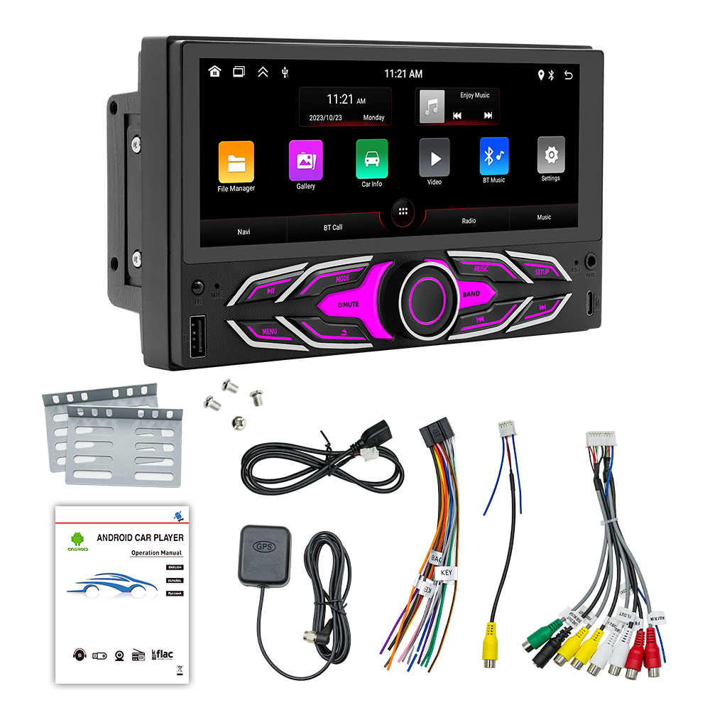 Bestree hot sale 6.86 inch IPS touch screen double 2 din android auto car radio player with GPS wifi Navigation wireless carplay