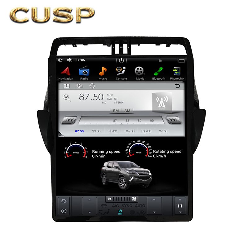 4G 64G With WIFI 17'' Car Screen Android 11 GPS Navigation Radio with HD Screen Car play Video Player for TOYOTA PRADO 2018-