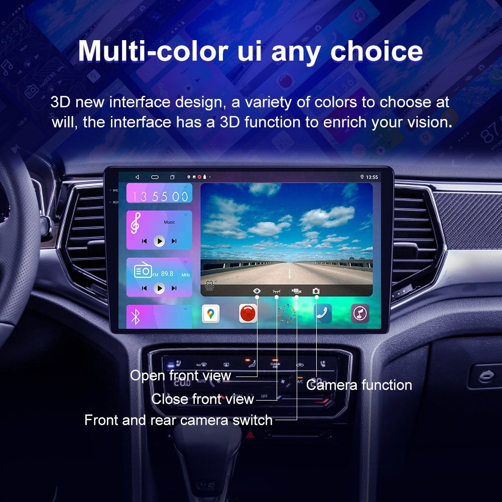 JYT Universal Android Car Radio 9.5 inch Screen Car Stereo Navigation GPS Android Auto Carplay 4G Support Dual recording camera