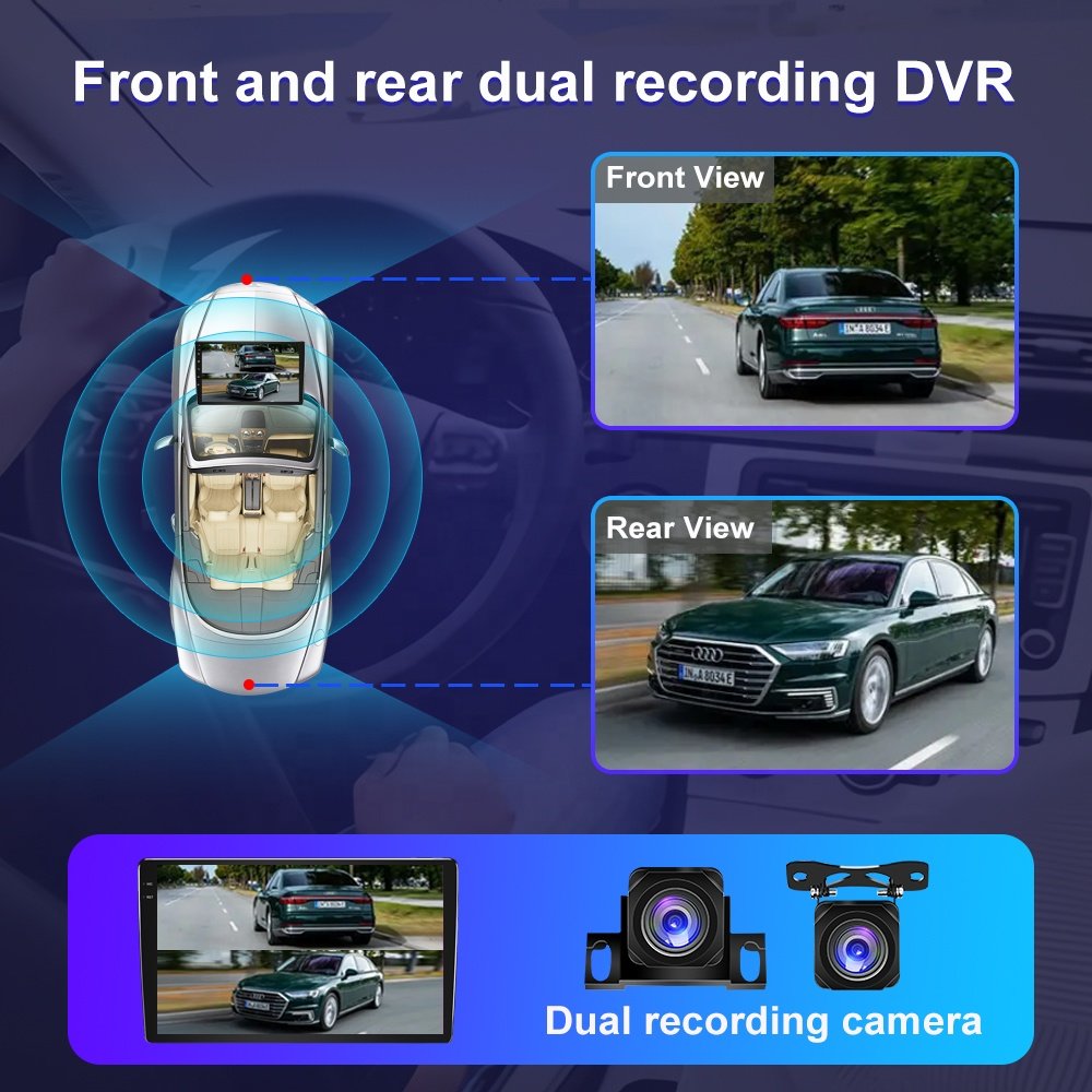 JYT Universal Android Car Radio 9.5 inch Screen Car Stereo Navigation GPS Android Auto Carplay 4G Support Dual recording camera