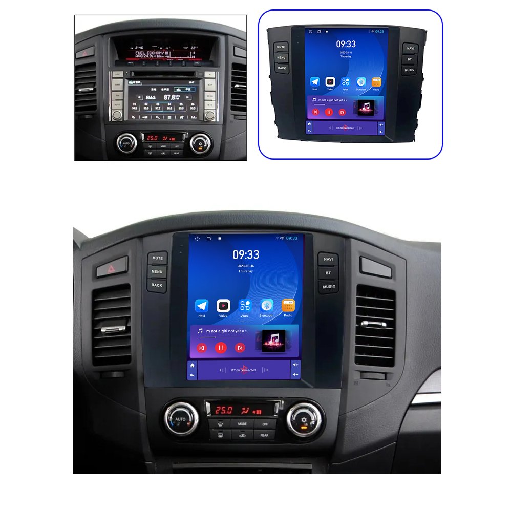 9.7 inch tesla Touch Android 2 din car radio For Mitsubishi Pajero 2006-2014 Wireless Carplay auto radio GPS Navigation