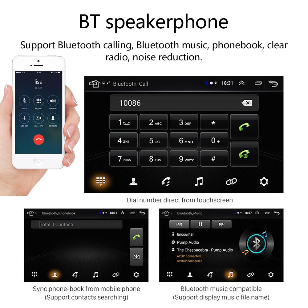 2din 10Inch Touch Screen 2 Din Universal Android Car Radio With BT Android Car Player