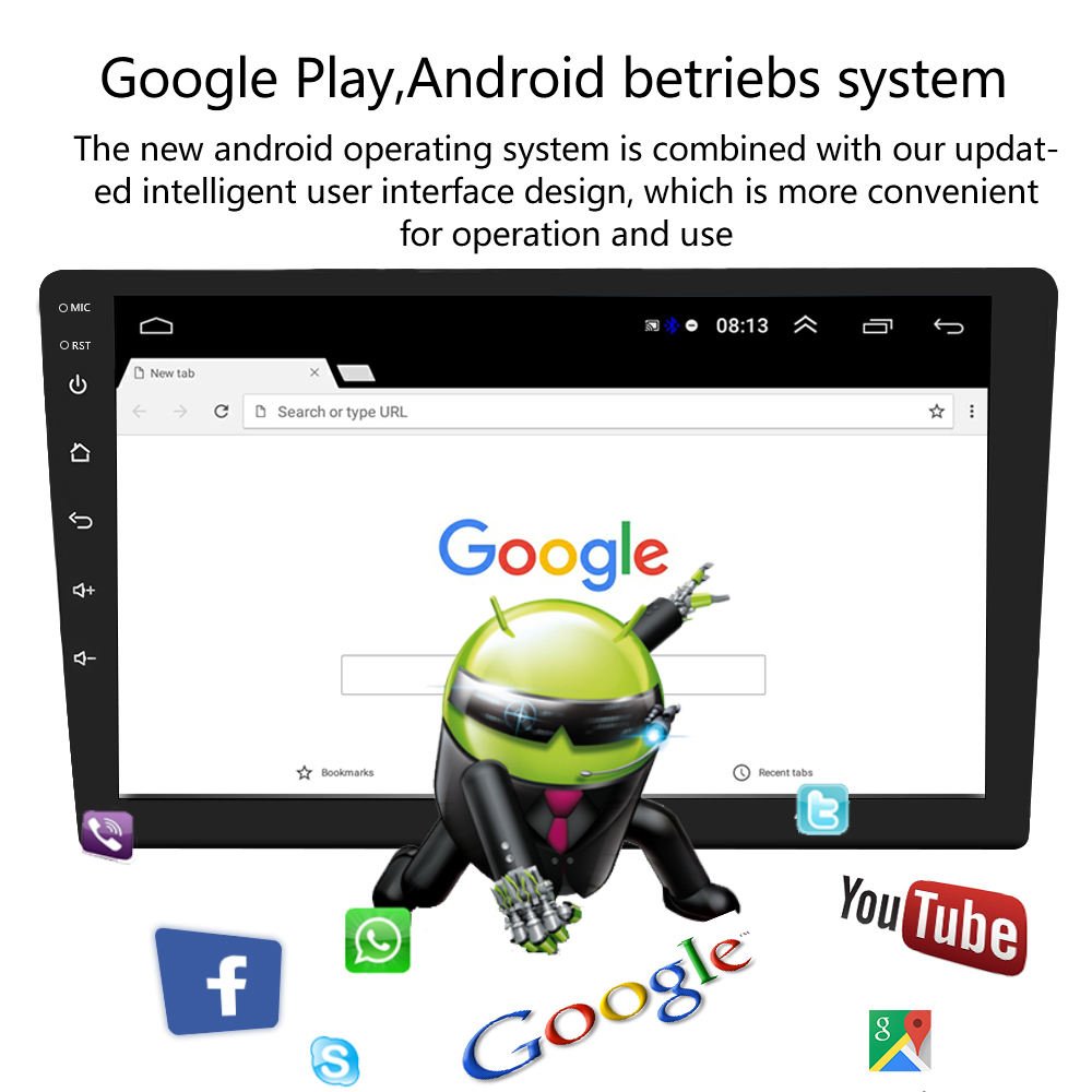 2din 10Inch Touch Screen 2 Din Universal Android Car Radio With BT Android Car Player