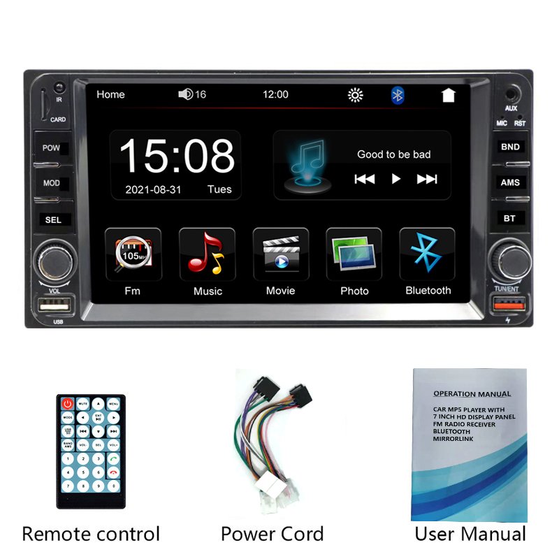 Car Stereo Radio System 7 Inch 2Din Touch Screen Car Radio MP5 Player For Toyota Universal