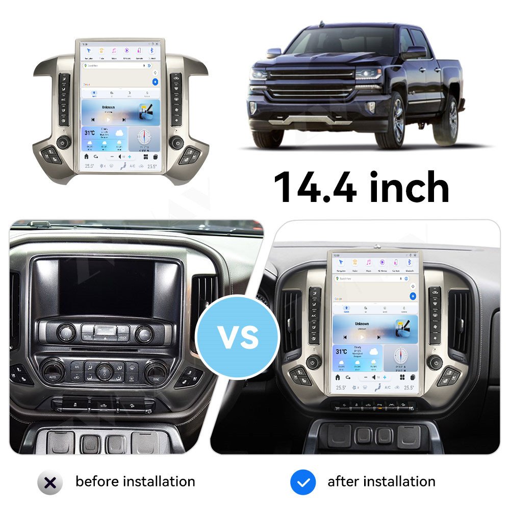 ZWNAV 14.4 " Android 13 For Chevrolet Silverado GMC SIERRA 2013-2019 Car Radio Multimedia Stereo Player GPS Head Unit Carplay