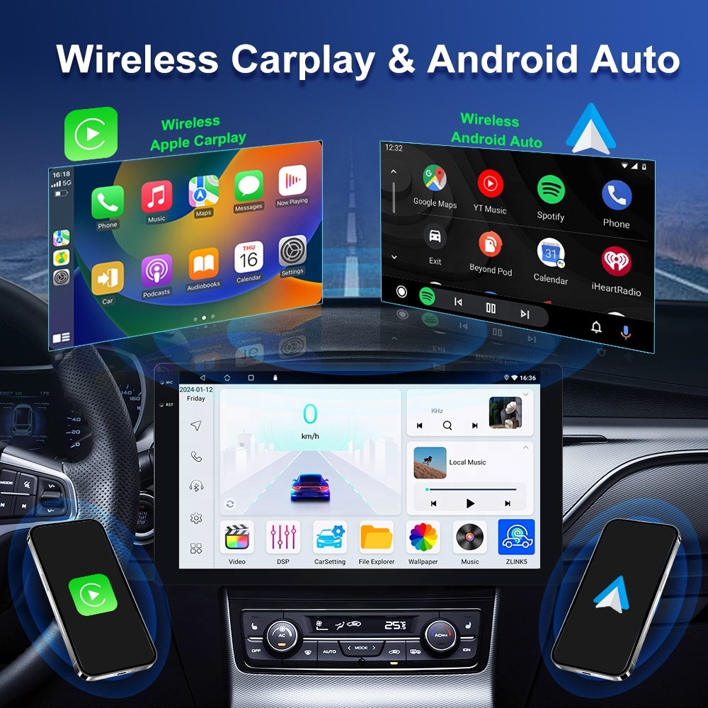 Jmance 9 inch Touch Screen BT5.4 Android Auto Carplay Navigation Wifi DSP Autoradio 1 Din Car DVD Player For Toyota Universal