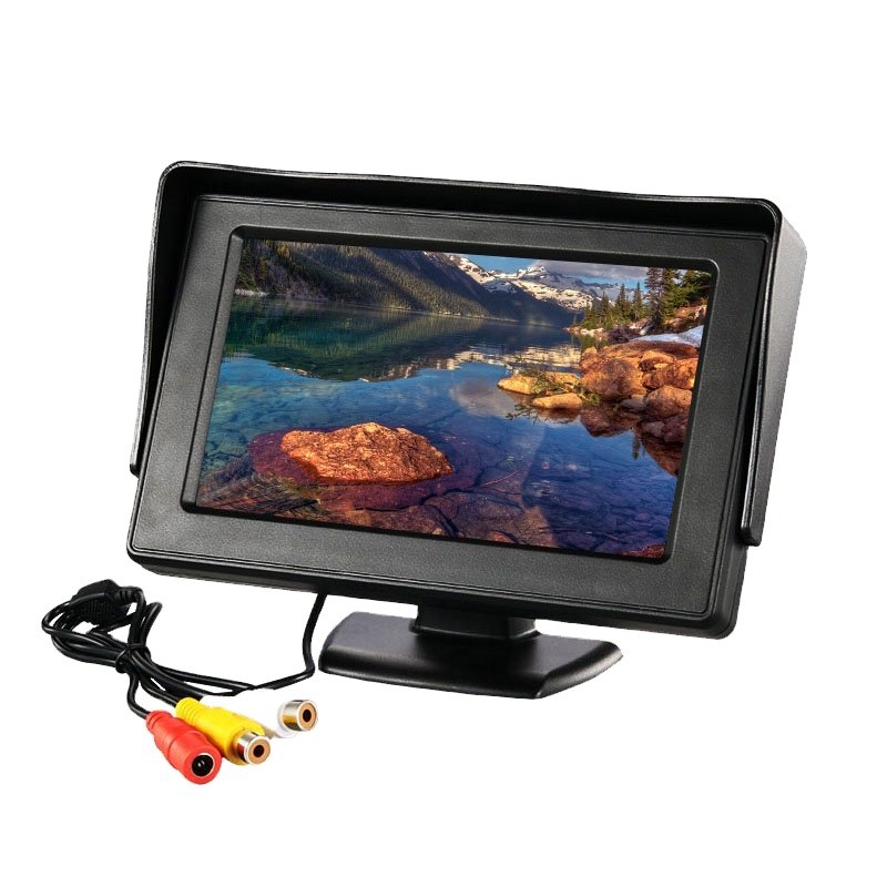 Factory Wholesale Low Price Cheap 4.3 Inch Tft Car Rear View Monitor Bus 2 Video Input Monitor AV Universal Remote Control RGB