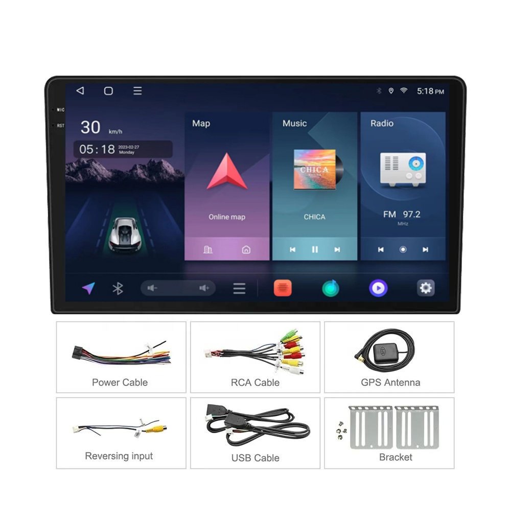 1Din Universal Auto radio QLED 2K 7 9 10 13 Inch Touch Screen 4G LTE 8Core Radio Audio Stereo Android Car DVD Player For Car