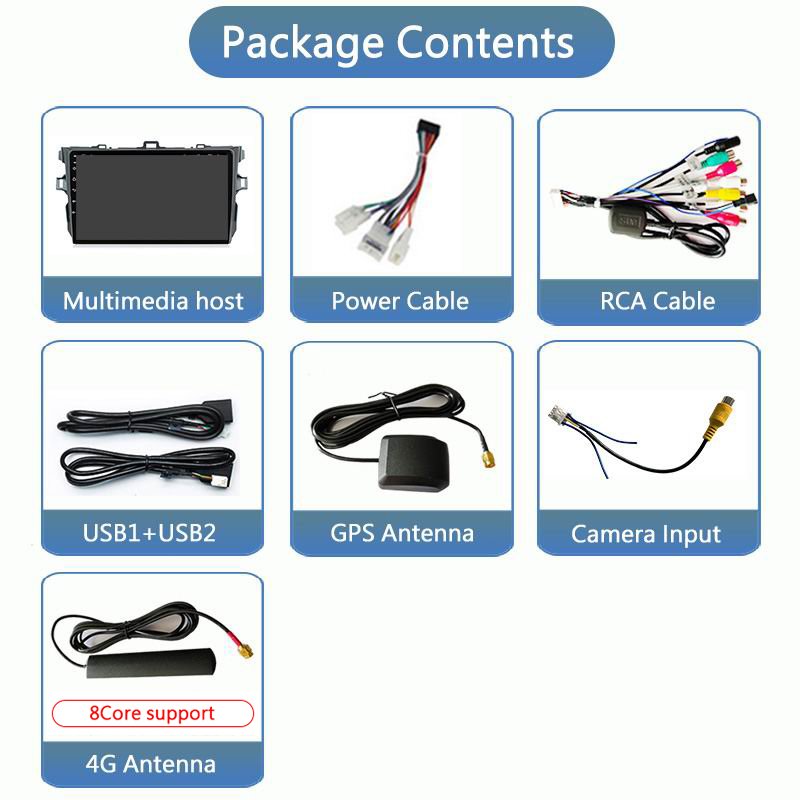 5G WIFI 6 wireless chip 2 din car radio for Toyota Corolla 2006-2013 Automatic AC GPS navigation Auto wireless Carplay