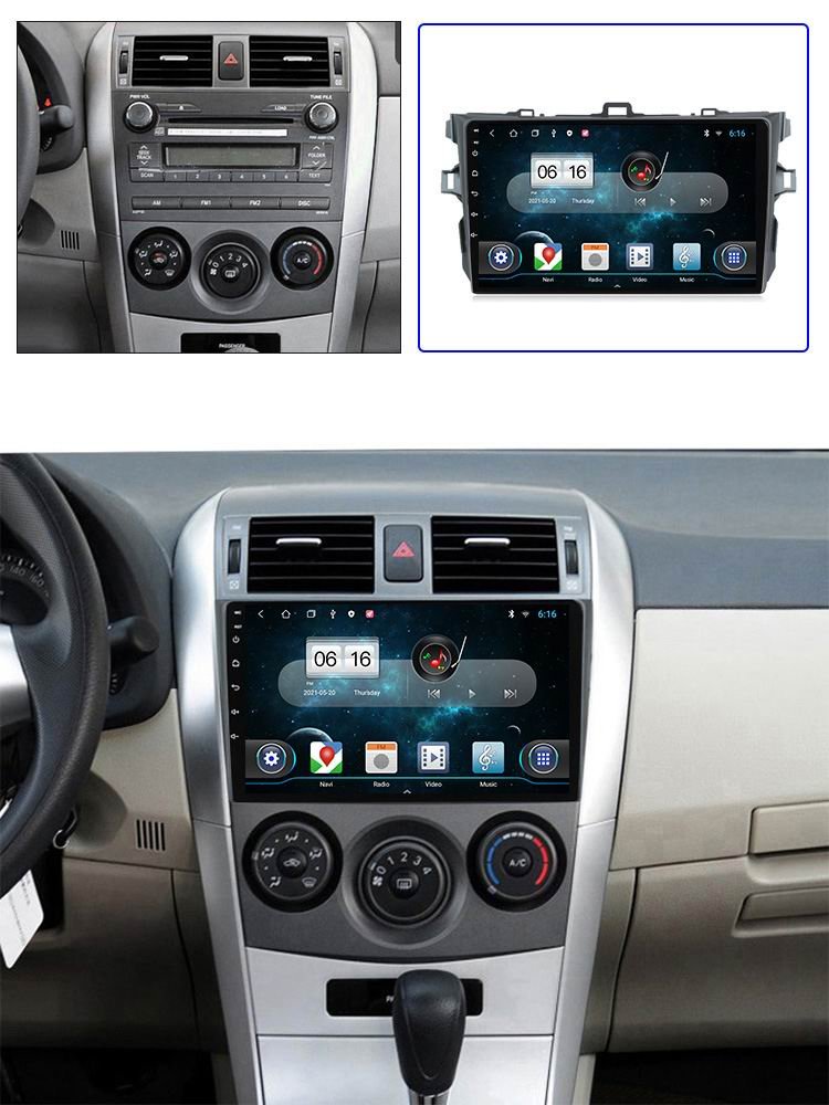 5G WIFI 6 wireless chip 2 din car radio for Toyota Corolla 2006-2013 Automatic AC GPS navigation Auto wireless Carplay