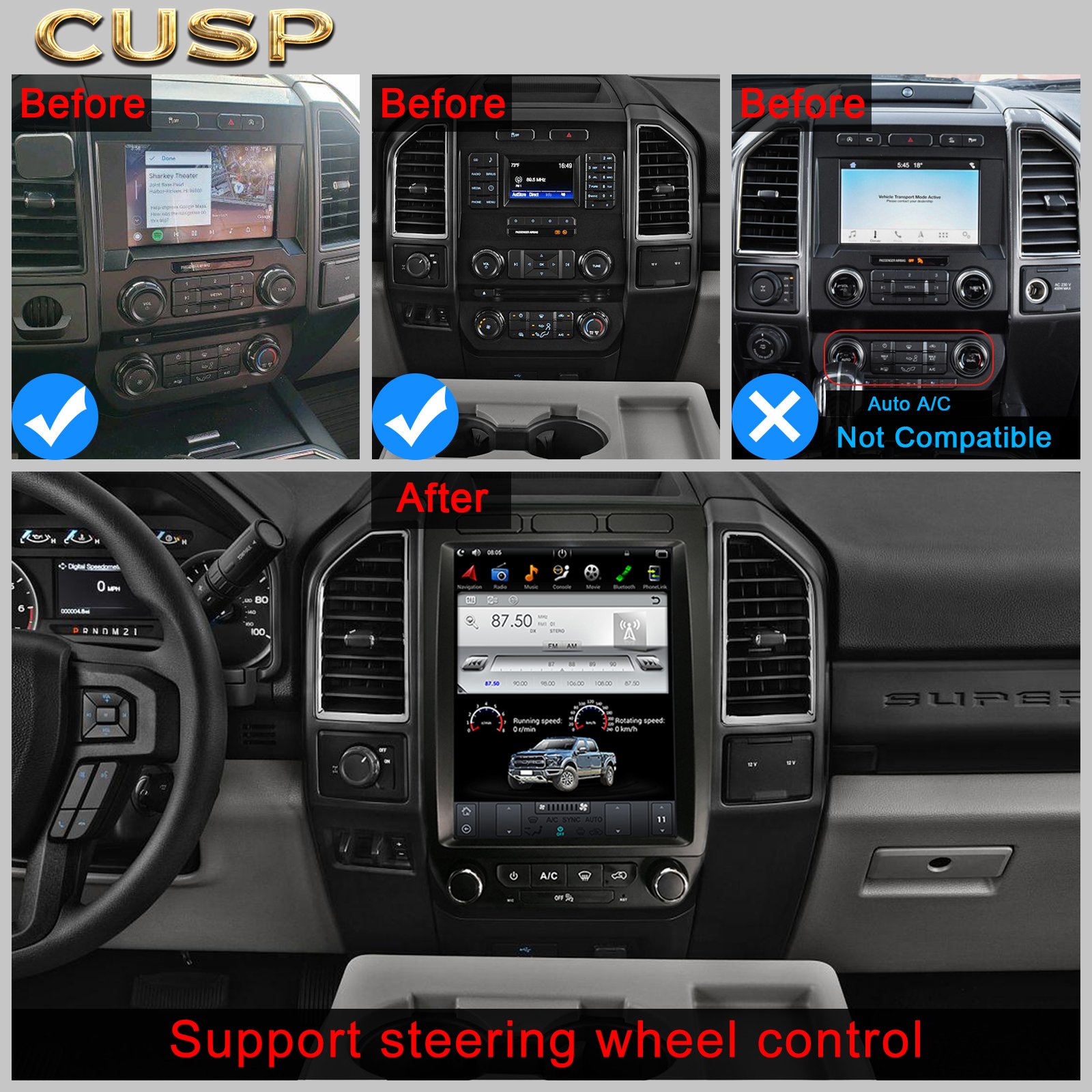Top Sales 12.1 Inch Auto Radio For Ford F150 /Raptor 2015-/2018- High Version Car Stereo Multimedia Navigation GPS Video Player