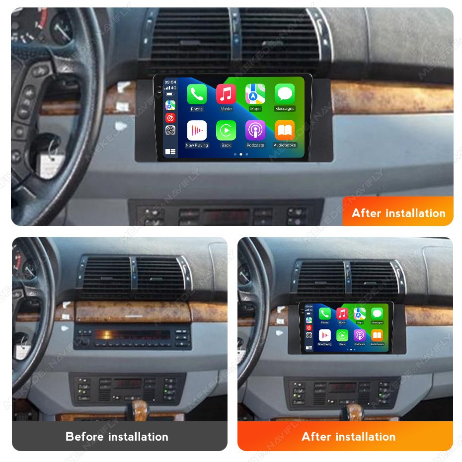 MEKEDE MS Android 13 car touch screen gps navigation FM AM radio car-play auto for BMW X5 1999-2006