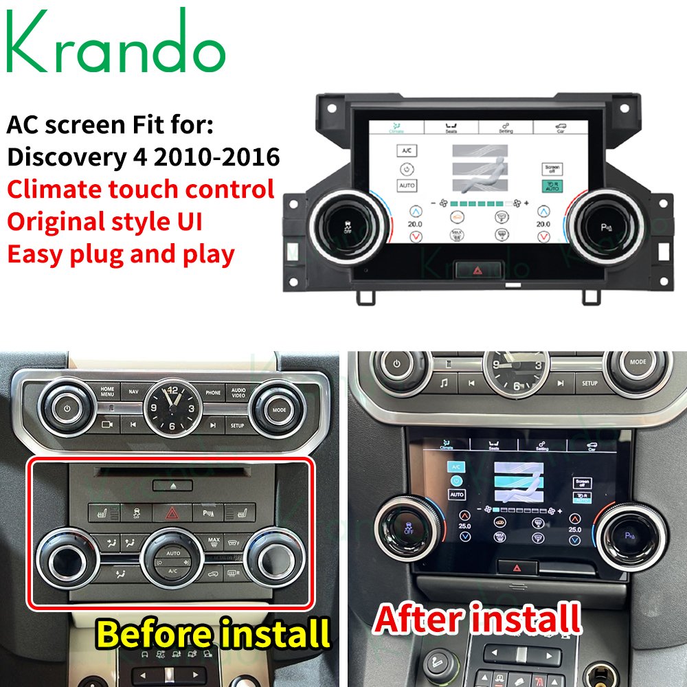 Krando Full Touch LCD AC Display Instrument For Land Rover Range Rover Discovery 4 LR4 2010-2016 Air Conditioner Panel Head Unit