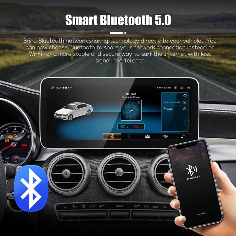 Jmance 10.25 inch 8 Core Car Radio 4G Android Auto Carplay 2 Din GPS Navigation For Mercedes Benz C Class W204 2007-2018