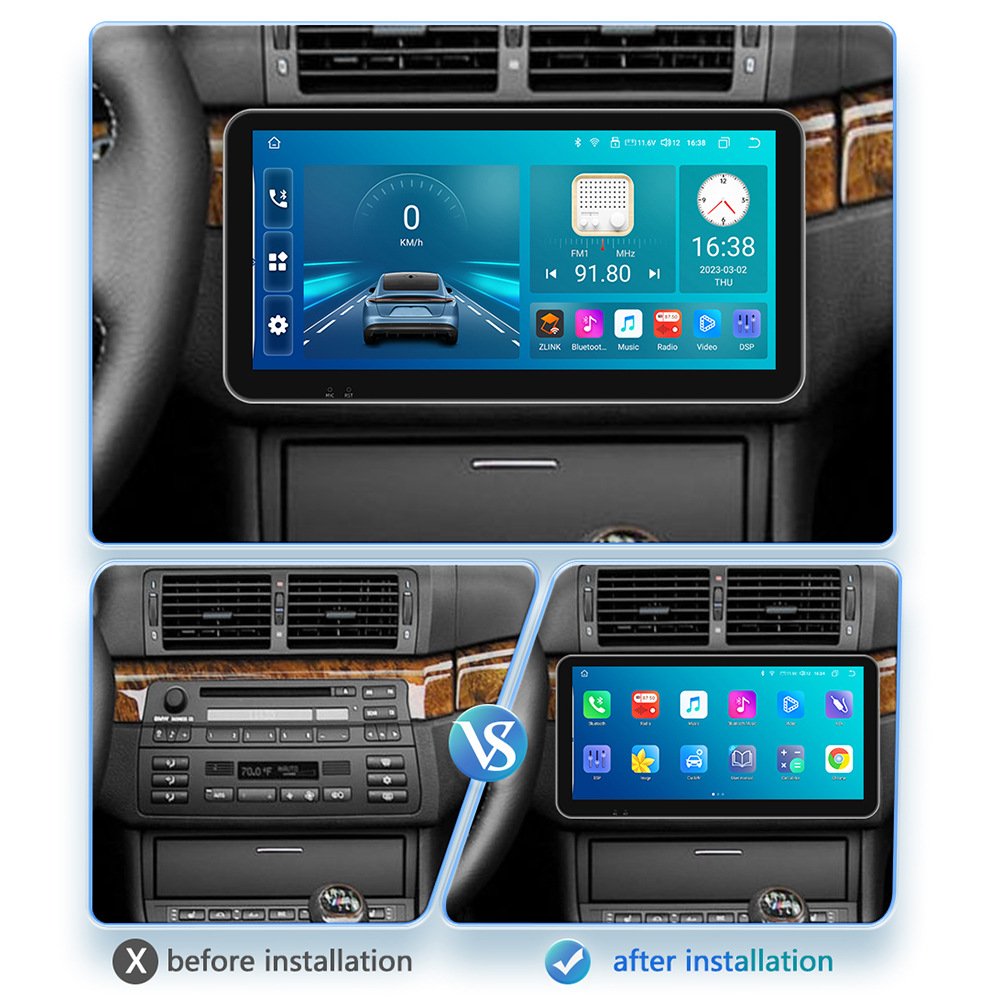 10 inch android car dvd player for bmw e46 radio apple carplay with gps navigation and 4g gps